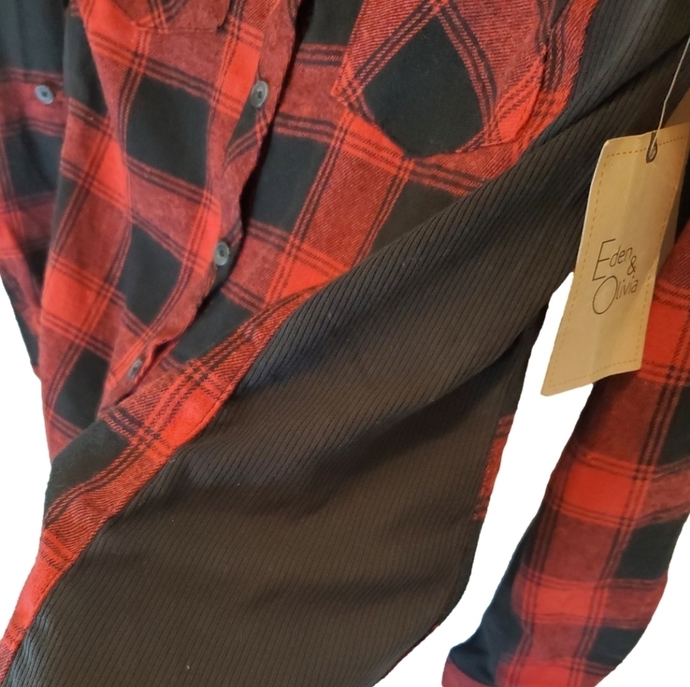 🇺🇸New Red and Black Buffalo Plaid Top Size Small - Picture 4 of 5